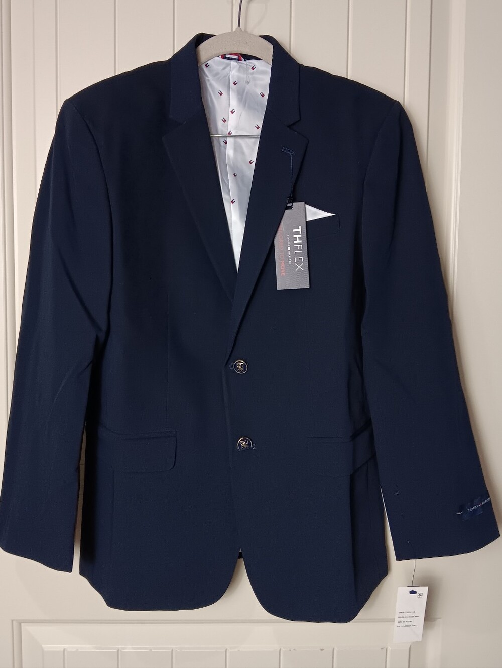 Tommy Hilfiger Boy's TH Flex Tailored To Move Suit Jacket Blazer Navy 16 Husky